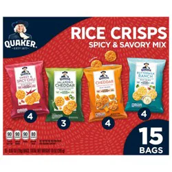 Quaker Rice Crisps Spicy & Savory Mix Variety 10 oz 15 Count