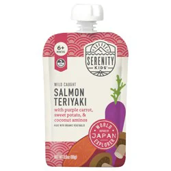 Serenity Kids Salmon Teriyaki with Organic Vegetables Pouch, 3.5oz