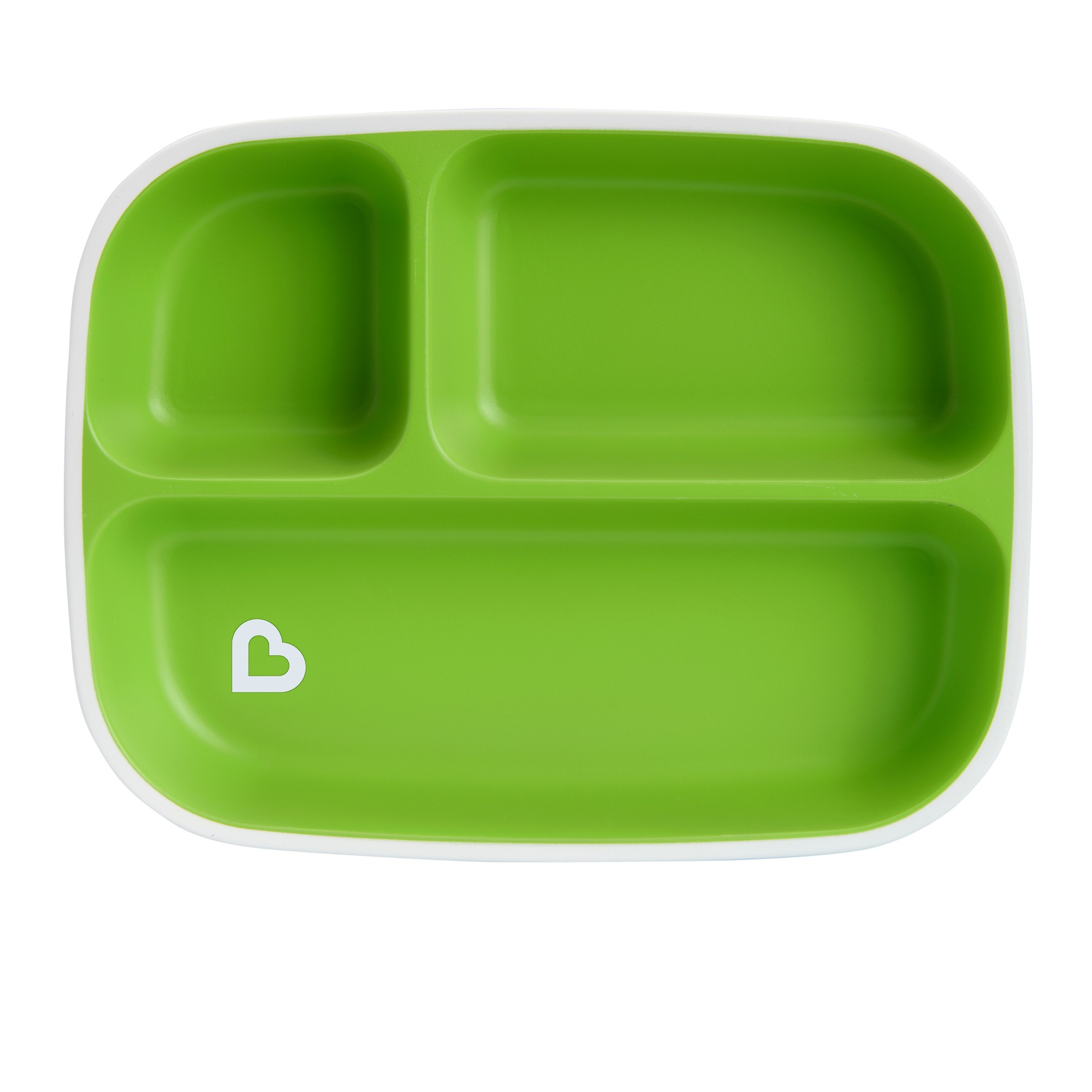 slide 1 of 2, Munchkin Splash Divided Plate - Green, 1 ct