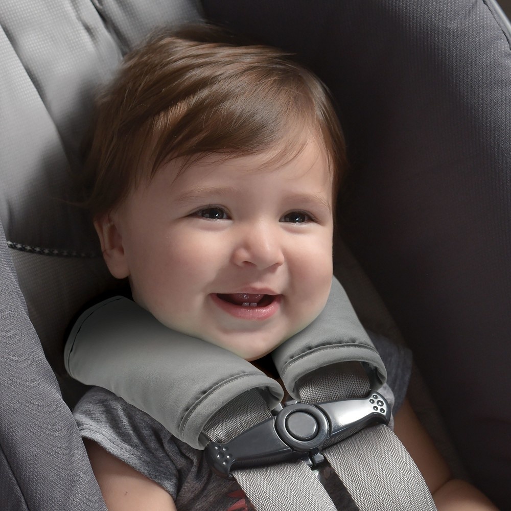 slide 2 of 4, Goldbug Go Reversible Car Seat Strap Cover - Gray, 1 ct