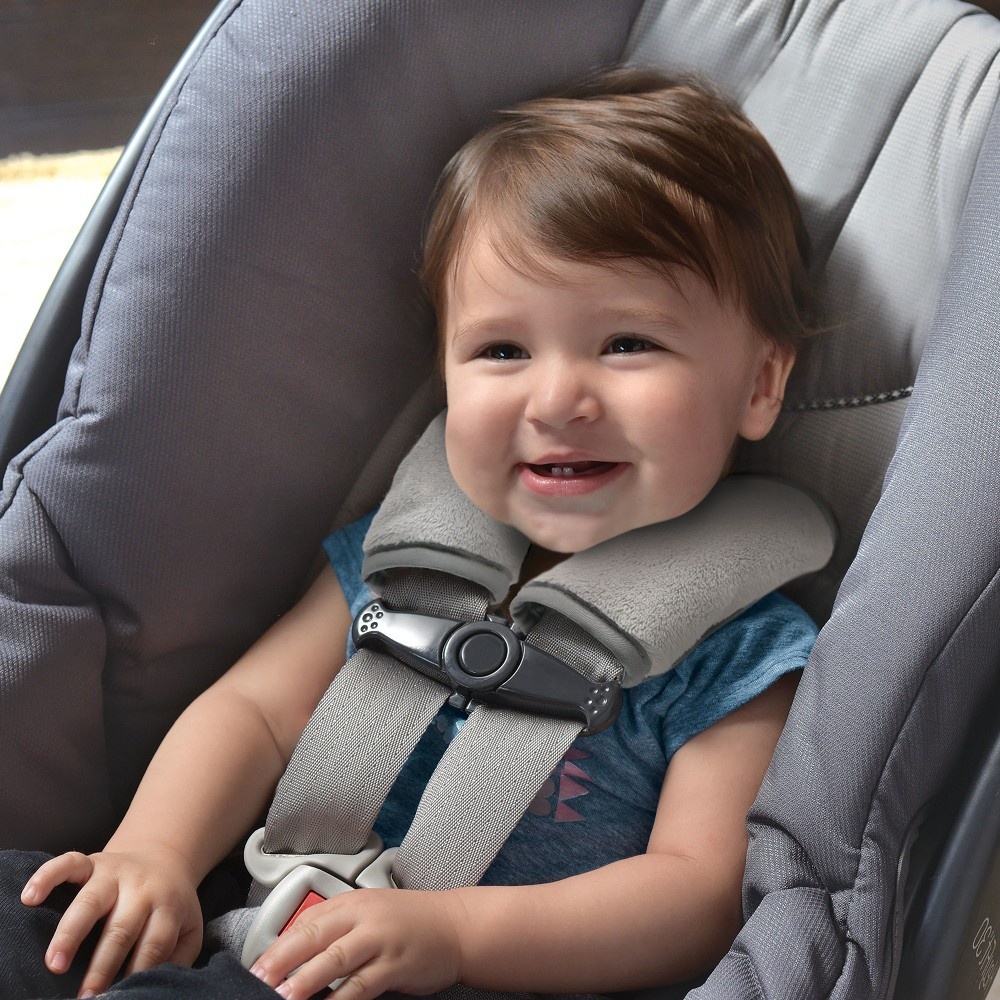 slide 3 of 4, Goldbug Go Reversible Car Seat Strap Cover - Gray, 1 ct