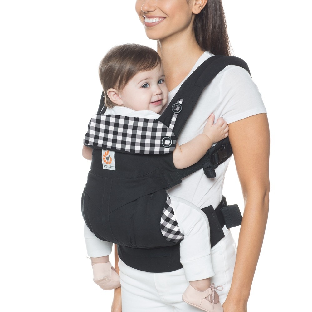 slide 2 of 5, Ergobaby Gingham Noir 360 All Carry Positions Ergonomic Baby Carrier, 1 ct