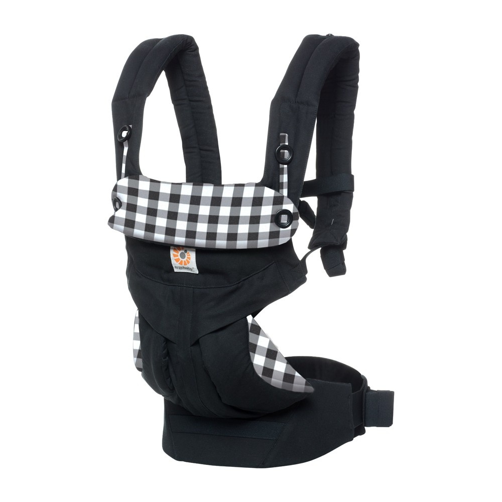 slide 3 of 5, Ergobaby Gingham Noir 360 All Carry Positions Ergonomic Baby Carrier, 1 ct