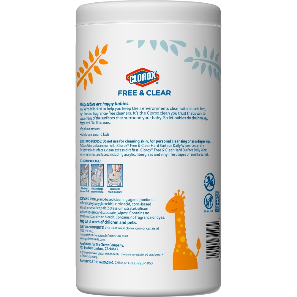 slide 4 of 5, Clorox Free & Clear Bleach Free Hard Surface Daily Wipes, 75 ct