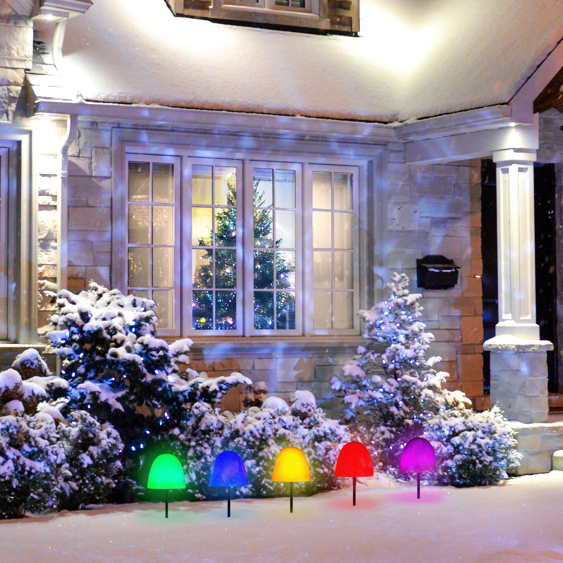 slide 2 of 3, Mr. Christmas Multicolor Gumdrop Pathway Lights Set, null