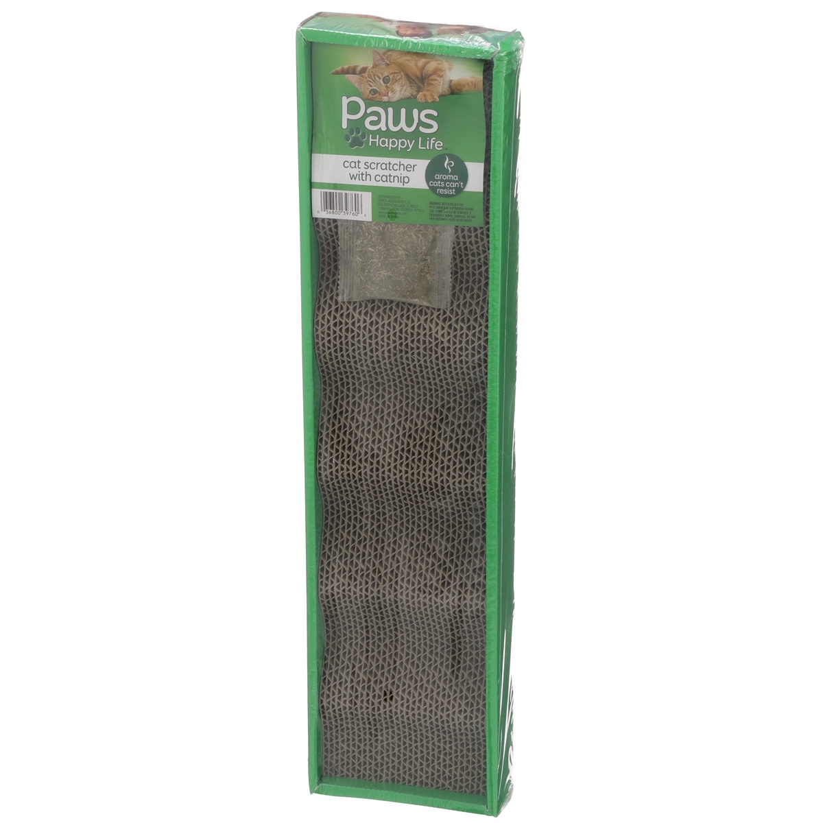 slide 3 of 8, Paws Happy Life Cat Toy Wave Cat Scratcher with Catnip, 1 ct