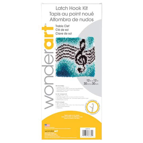 slide 1 of 5, Wonderart Treble Clef Latch Hook Kit, 12 in x 12 in