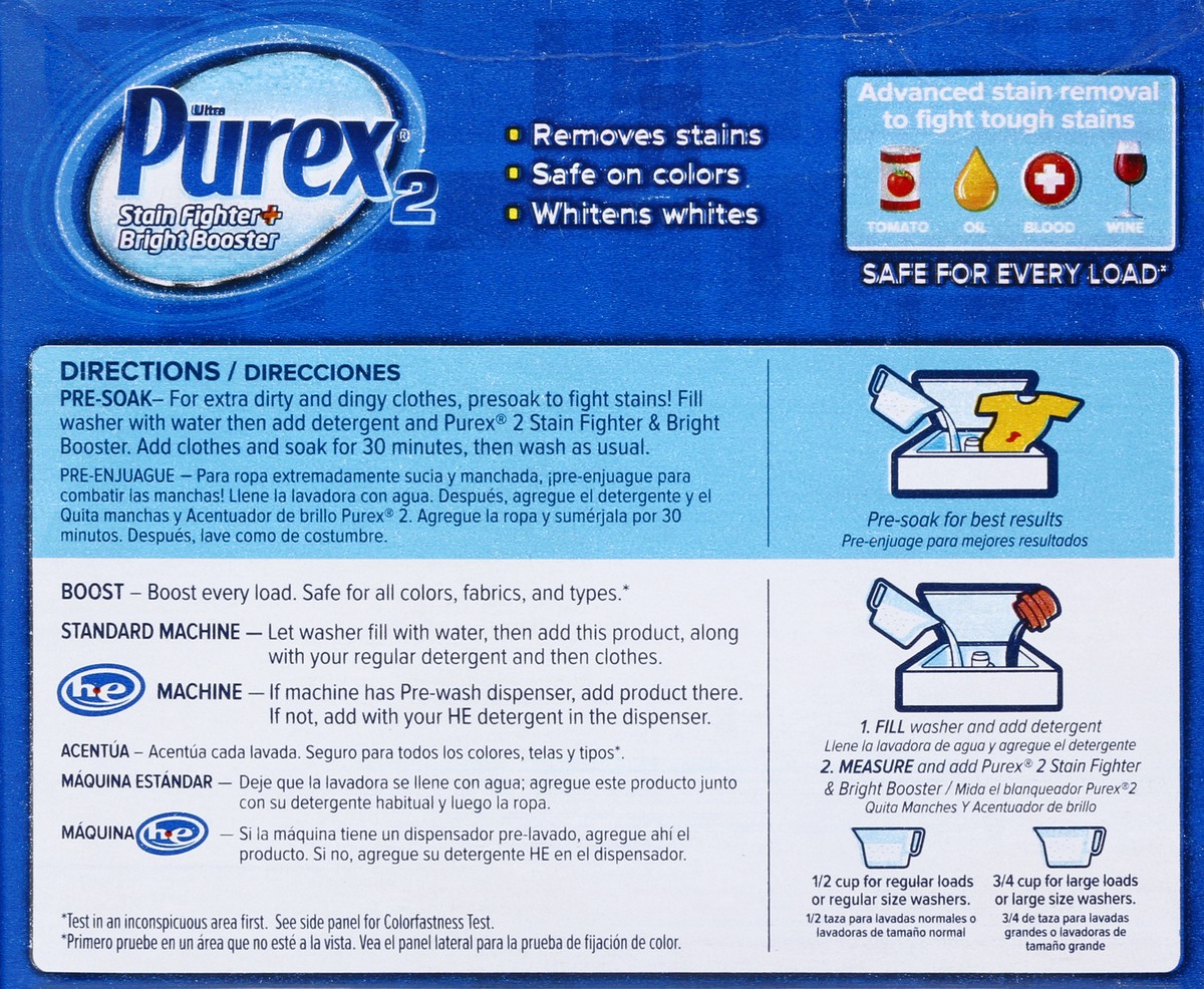 slide 8 of 12, Purex 2 Ultra Stain Fighter + Bright Booster 29 oz, 29 oz