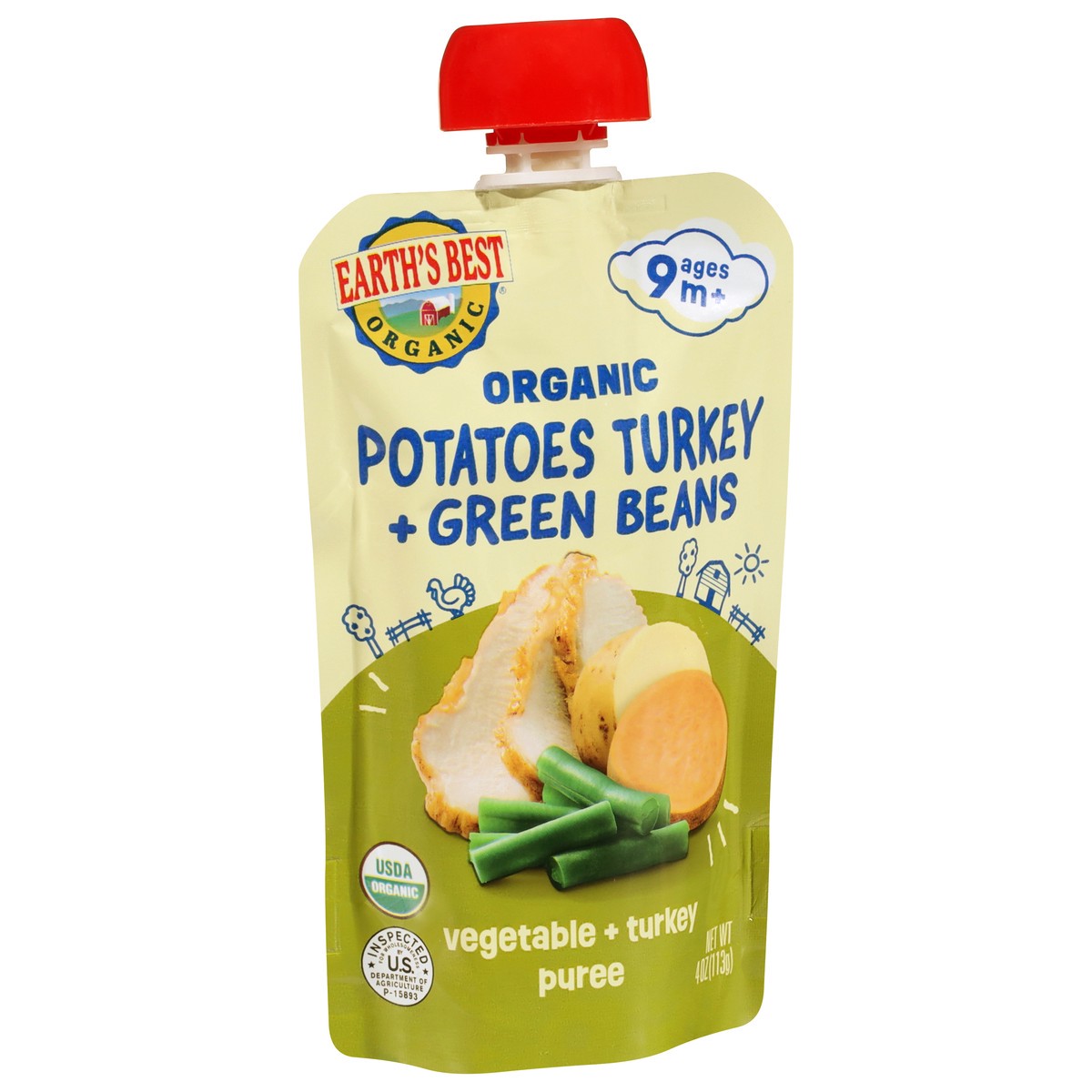 slide 3 of 4, Earths Best Baby Food Potato Turkey Green Bean - 4 OZ, 4 oz
