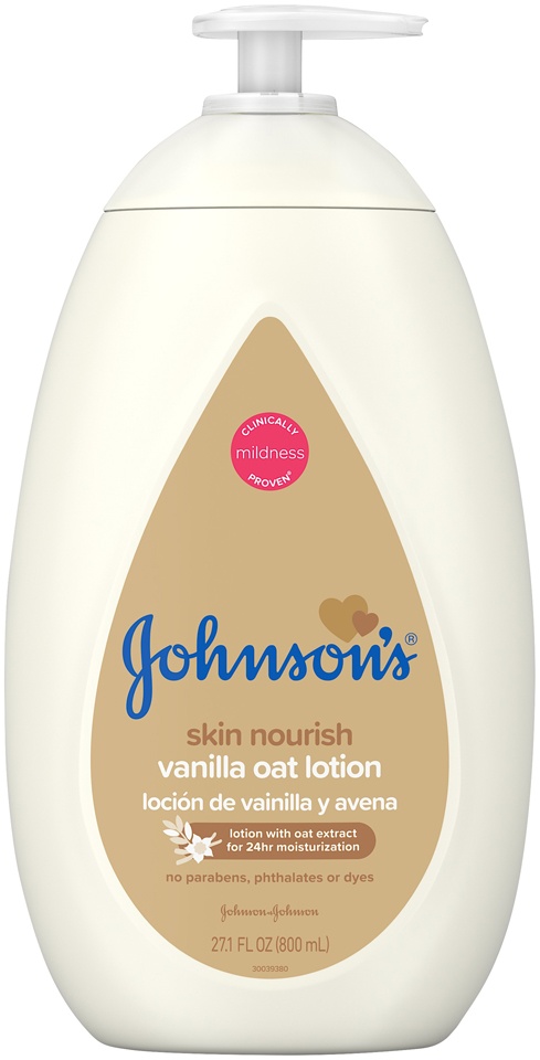 slide 1 of 6, Johnson's Skin Nourish Vanilla Oatmeal Lotion, 27.1 oz