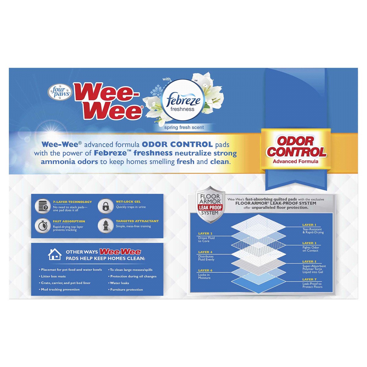 slide 2 of 2, Four Paws Four Paws Wee-Wee Superior Performance Dog Pee Pads 22" x 23" (50 Pack), 50 ct