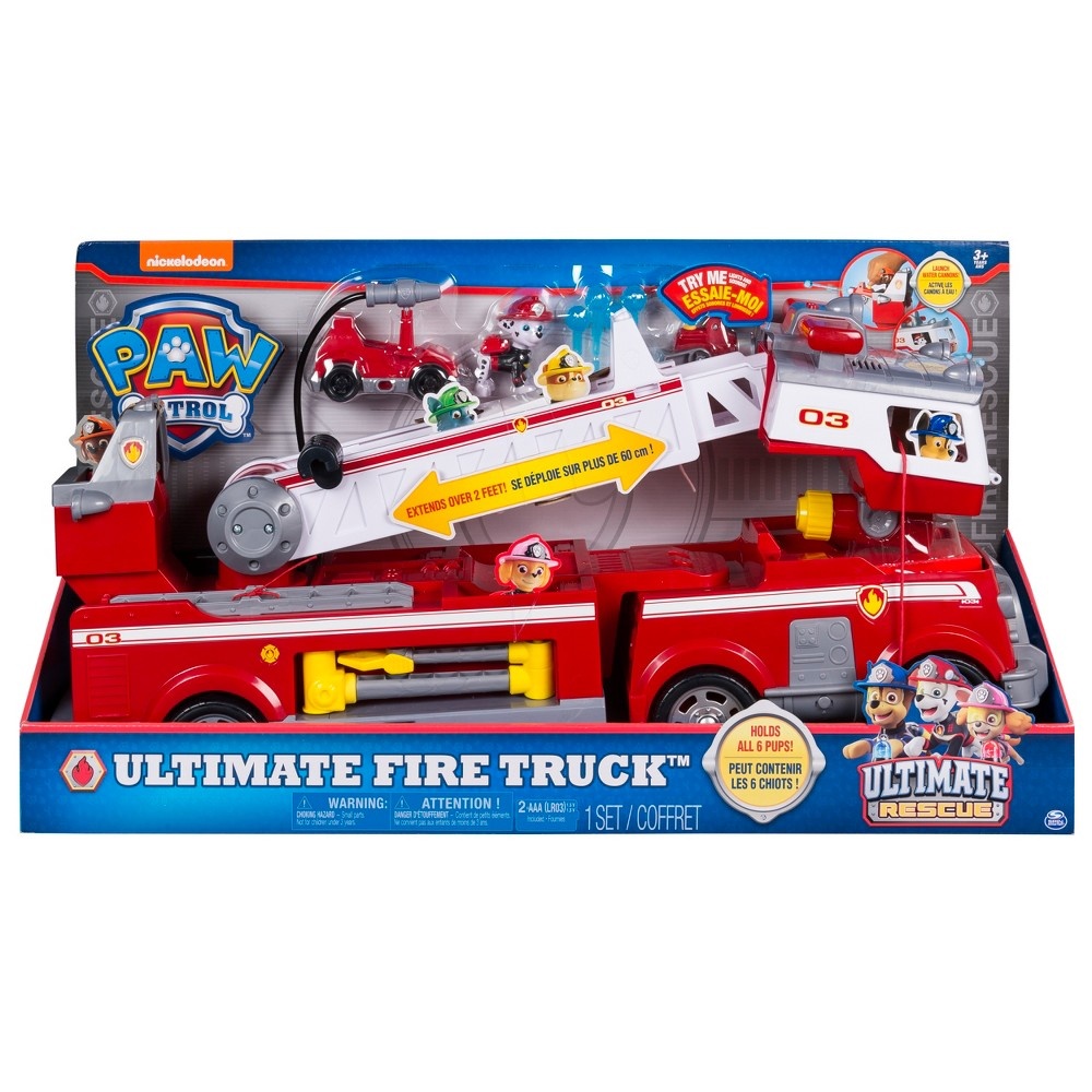 slide 5 of 8, PAW Patrol Ultimate Rescue Fire Truck with Extendable Tall Ladder, 1 ct