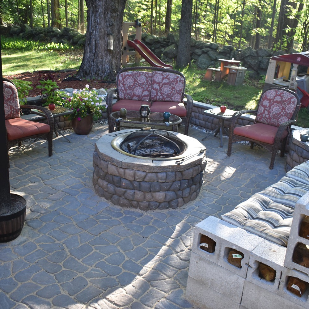 slide 4 of 6, 13-in L x 11-in W x 2-in H Rectangle Buff/charcoal Concrete Patio stone, 1 ct