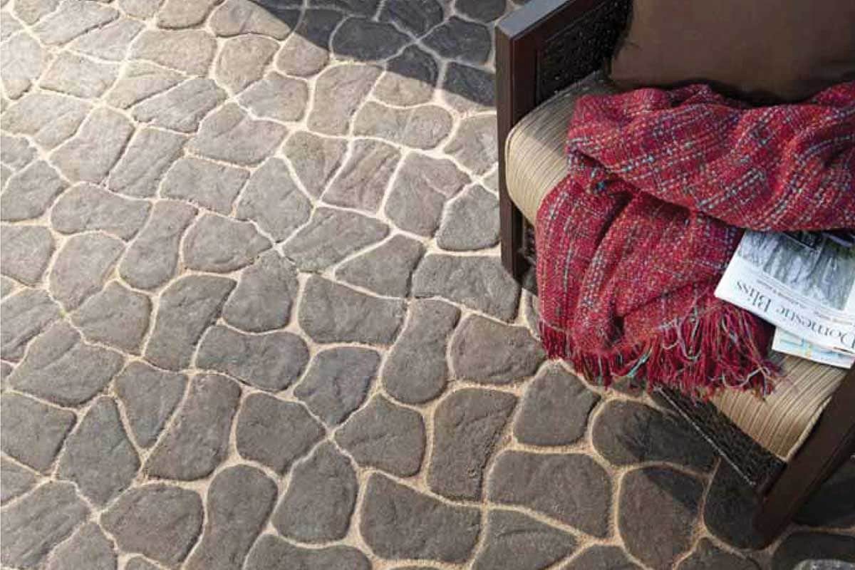 slide 6 of 6, 13-in L x 11-in W x 2-in H Rectangle Buff/charcoal Concrete Patio stone, 1 ct