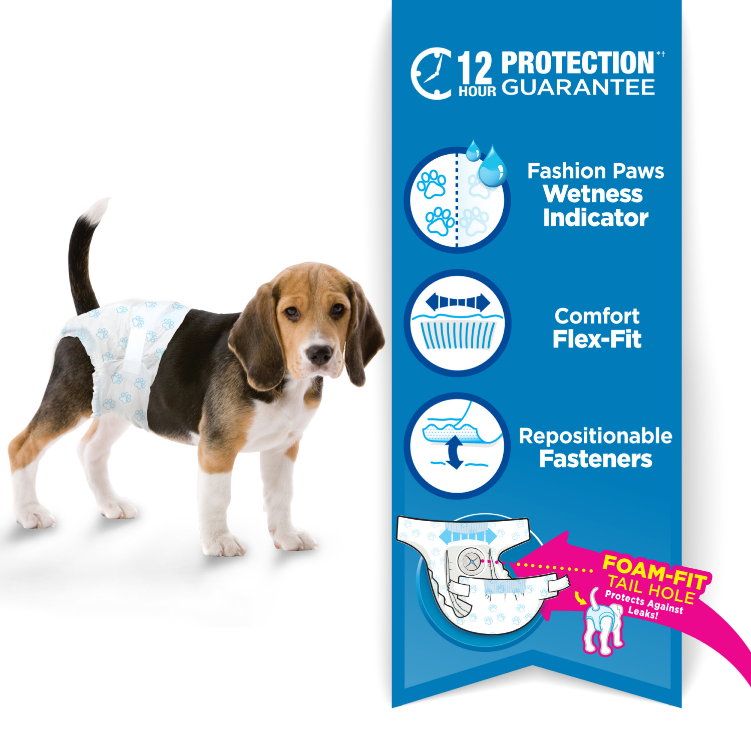 slide 2 of 4, Four Paws Wee-Wee Disposable Dog Diapers, 12 ct