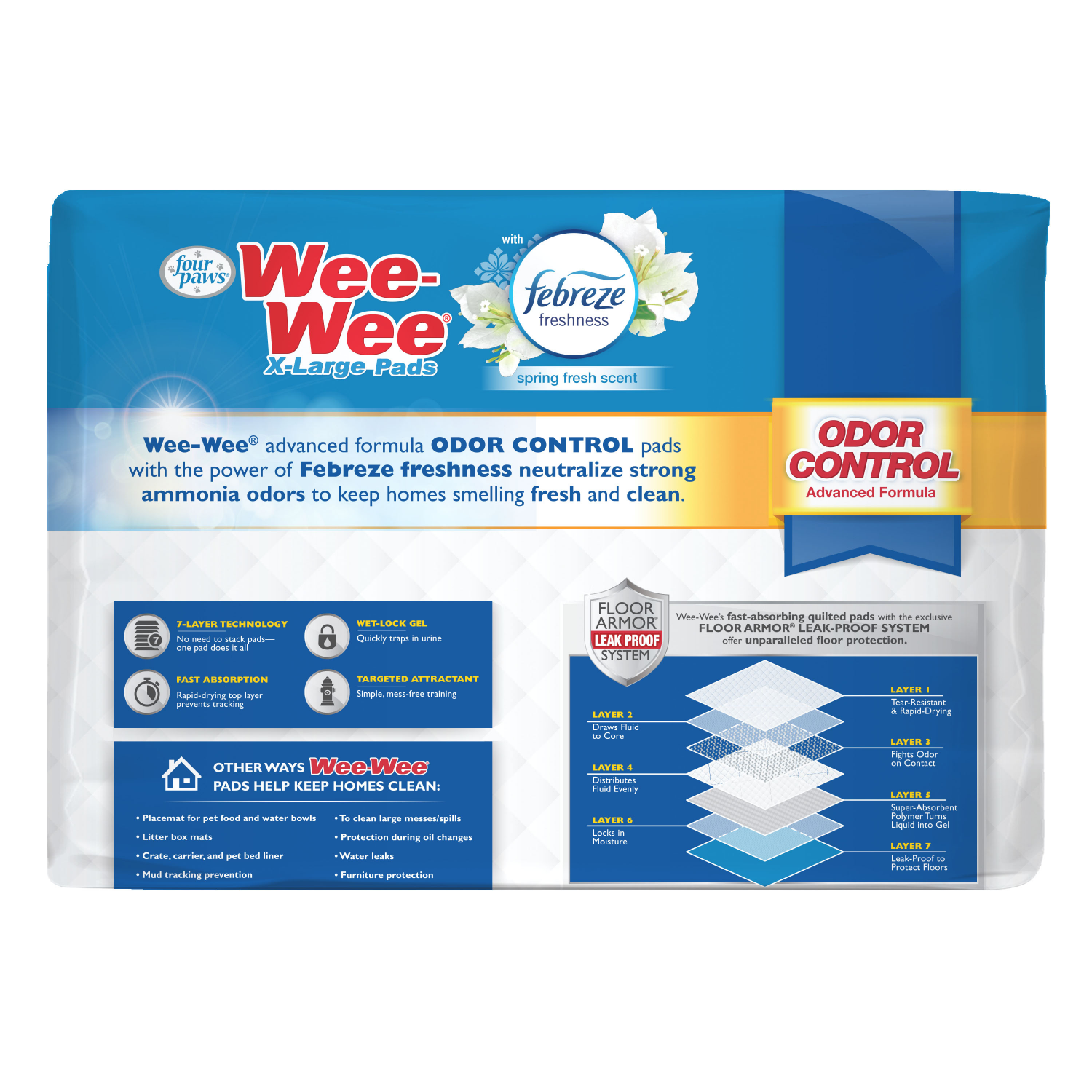 slide 2 of 2, Four Paws Wee-Wee Odor Control Extra Large Febreze, 30 ct
