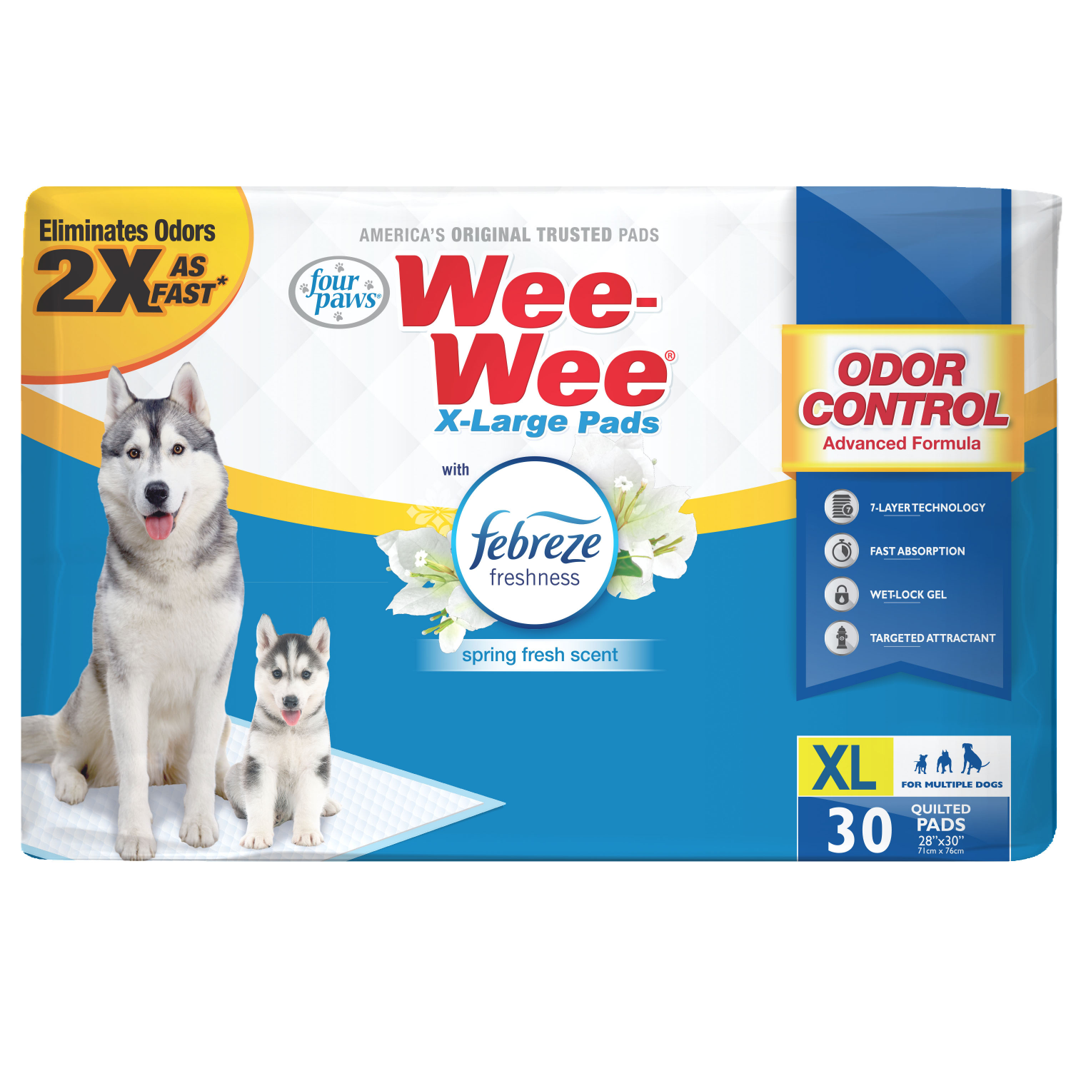 slide 1 of 2, Four Paws Wee-Wee Odor Control Extra Large Febreze, 30 ct