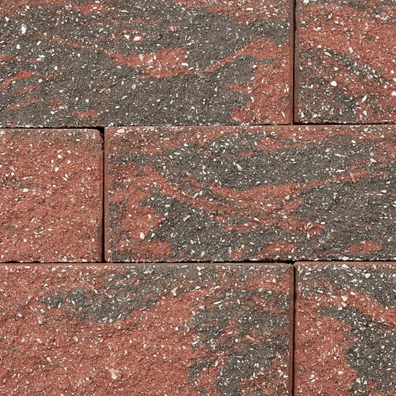 slide 4 of 5, 4-in H x 12-in L x 7-in D Red/Charcoal Concrete Retaining wall block, 1 ct
