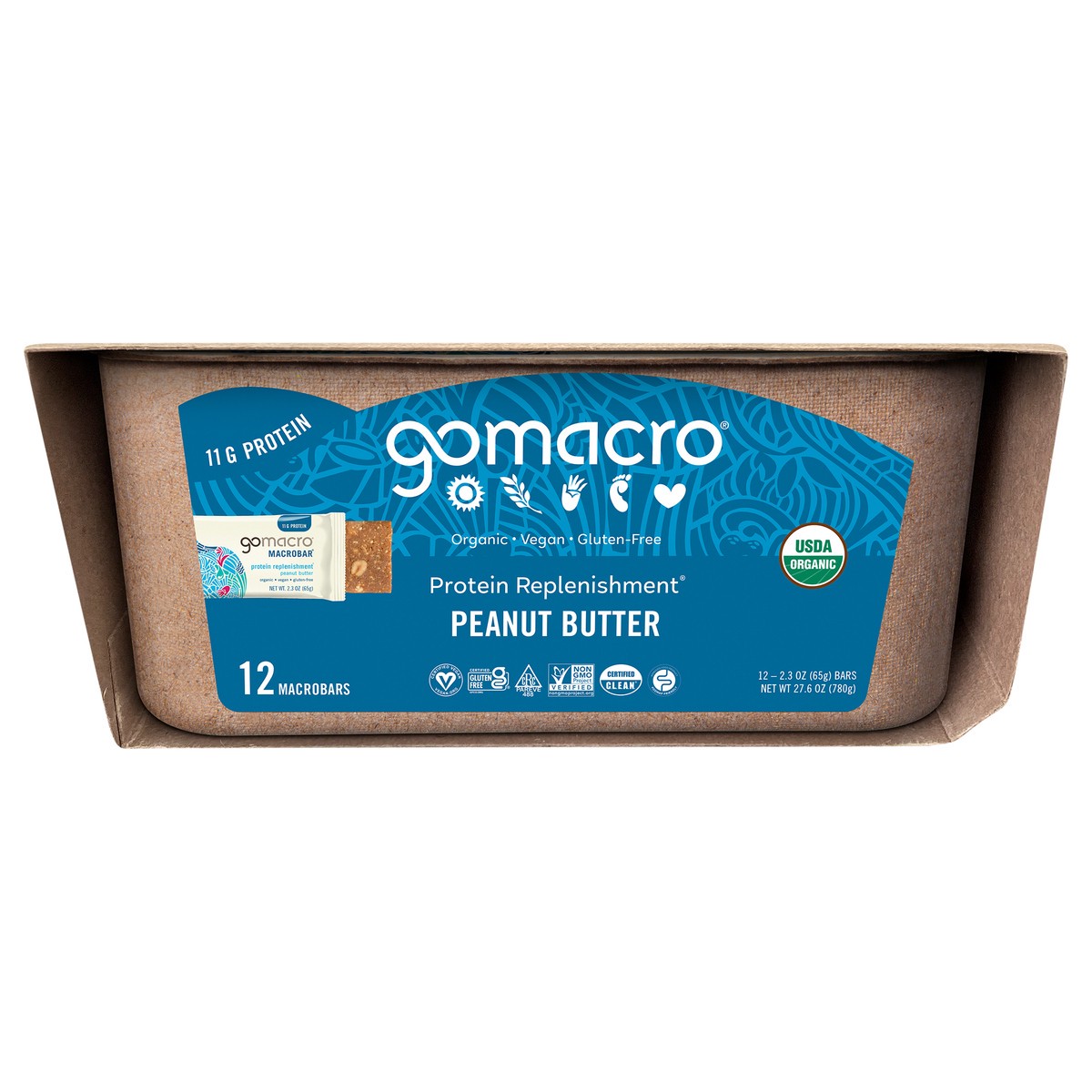 slide 1 of 7, GoMacro Peanut Butter MacroBar 12ct Tray, 12 ct