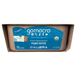GoMacro Organic Gluten Free Peanut Butter MacroBar - 12 ct