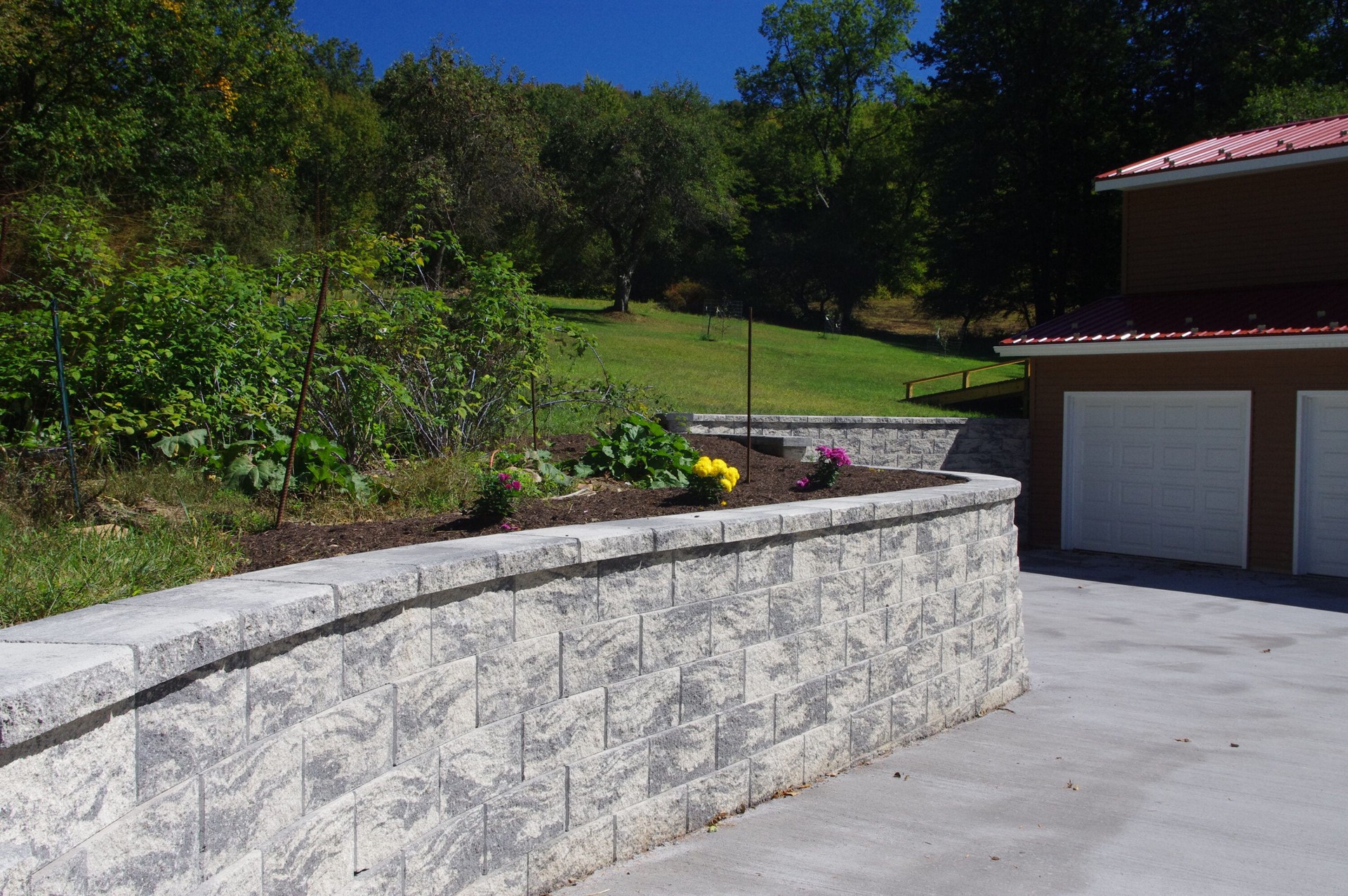 slide 3 of 5, 3-in H x 15.5-in L x 11.2-in D Gray/Charcoal Concrete Retaining wall cap, 1 ct