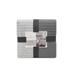 Room & Retreat 3 Piece Heathered Quilt King Lt Gray