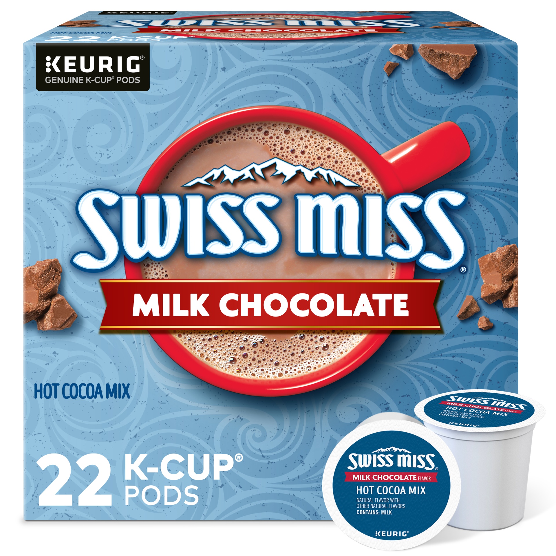 slide 1 of 1, Swiss Miss Milk Chocolate Hot Cocoa, Keurig Single-Serve K-Cup Pods, 22 ct