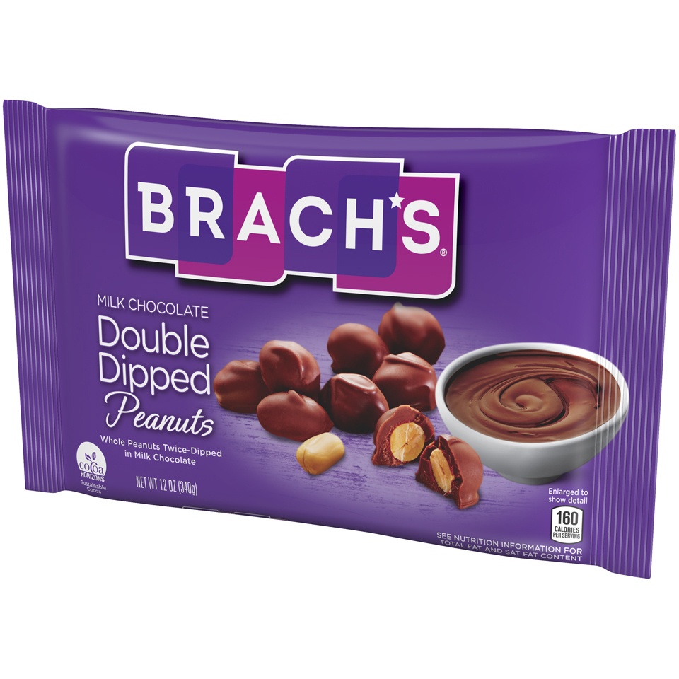 slide 2 of 8, Brach'sDouble Dippers Chocolate Peanuts, 12 oz