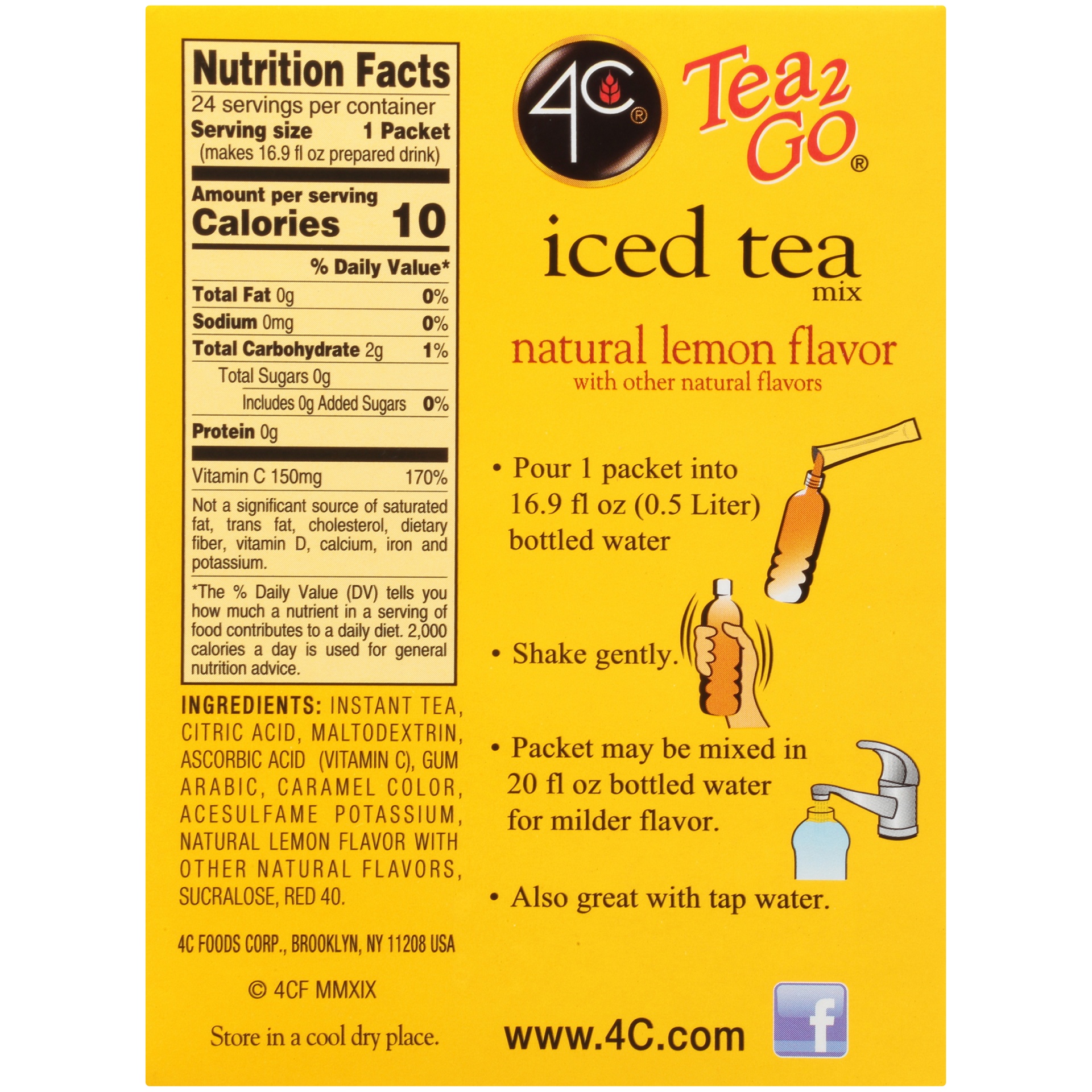 slide 5 of 8, 4C Lemon Iced Tea Mix, 24 ct