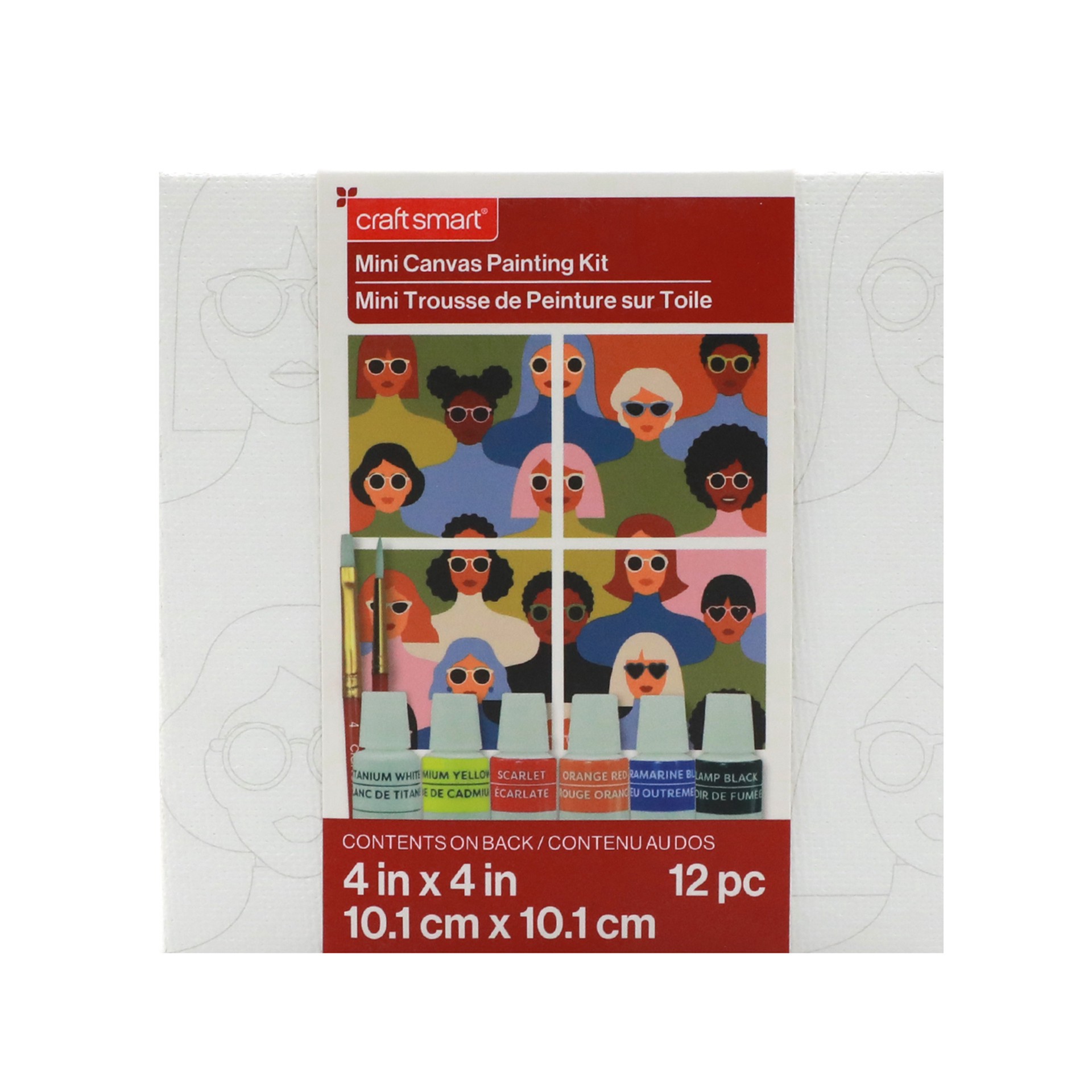 slide 3 of 8, People Mini Canvas Painting Kit By Craft Smart, 4 in x 4 in