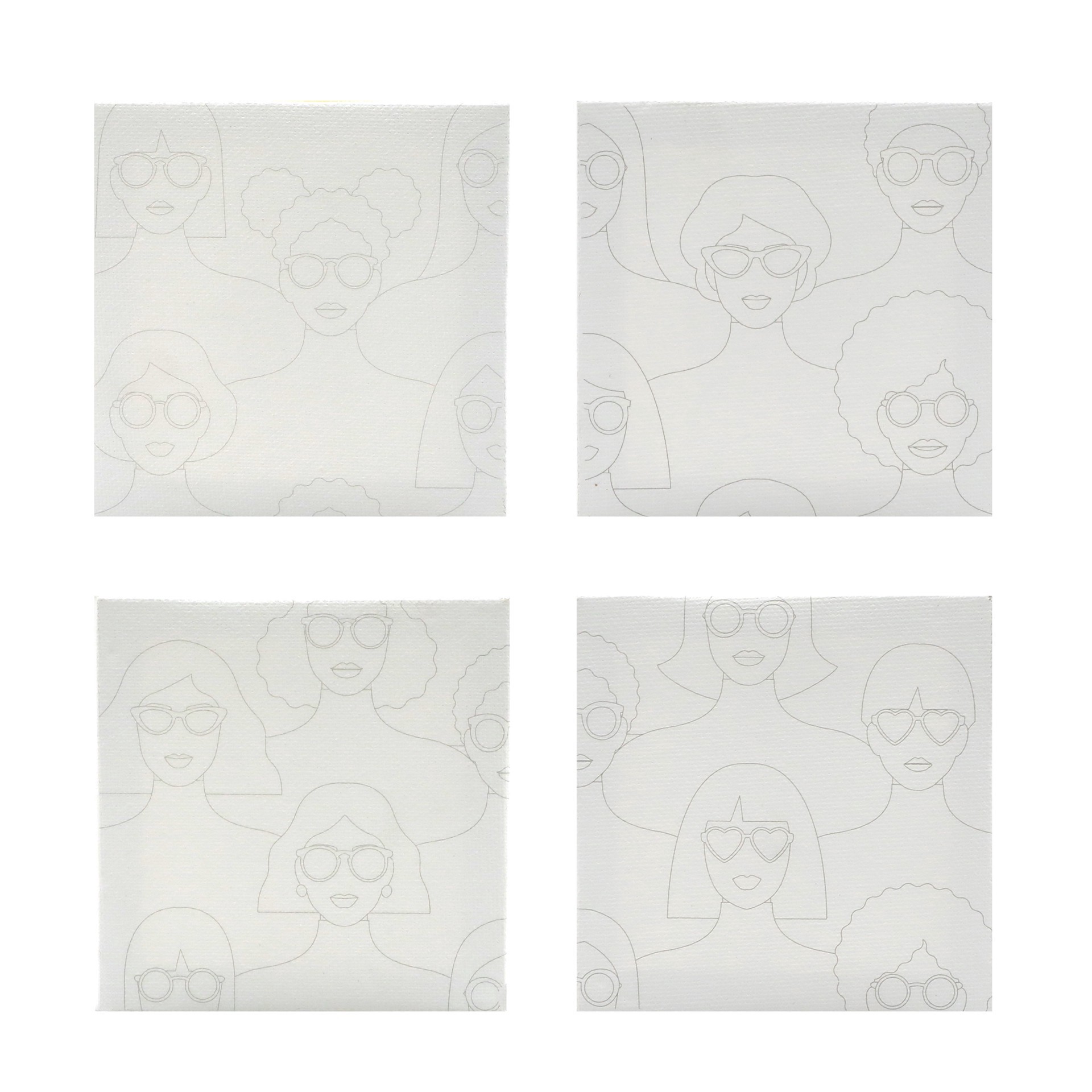 slide 2 of 8, People Mini Canvas Painting Kit By Craft Smart, 4 in x 4 in