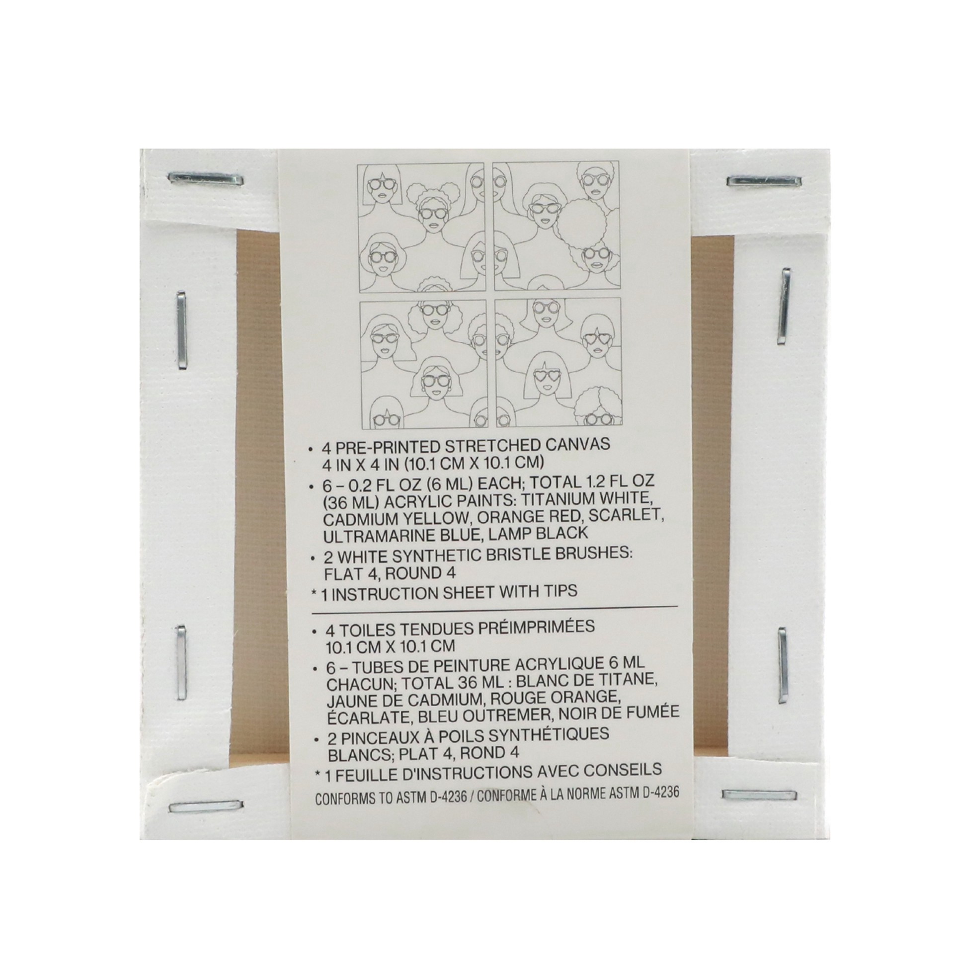 slide 7 of 8, People Mini Canvas Painting Kit By Craft Smart, 4 in x 4 in