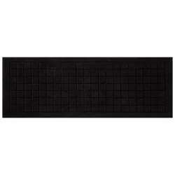 Room & Retreat Luxury Grid Cotton Bath Mat, 20 In X 60 In, Black