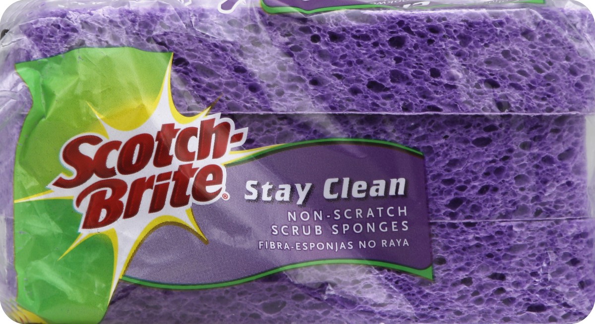 slide 2 of 5, Scotch-Brite Scrub Sponges, Non-Scratch, 3 ct