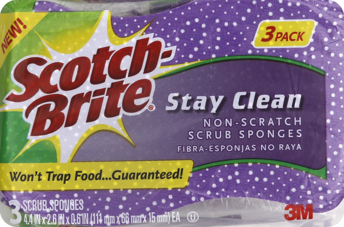 slide 4 of 5, Scotch-Brite Scrub Sponges, Non-Scratch, 3 ct