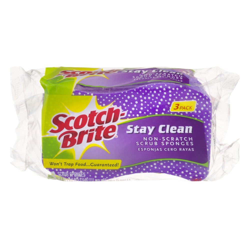 slide 1 of 5, Scotch-Brite Scrub Sponges, Non-Scratch, 3 ct