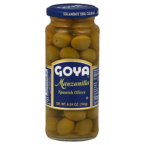slide 1 of 1, Goya Olives Spanish Manzanilla Jar - 6.75 Oz, 6.75 oz