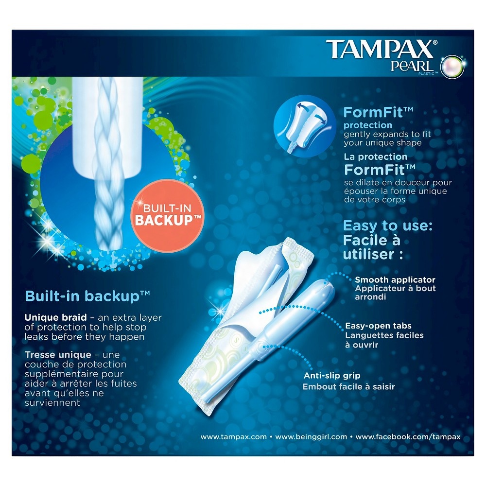 Tampax Pearl Tampons Super Absorbency With Leakguard Braid