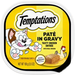 Temptations Pate in Gravy Tasty Chicken Entree with Real Chicken Food for Cats 3.5 oz