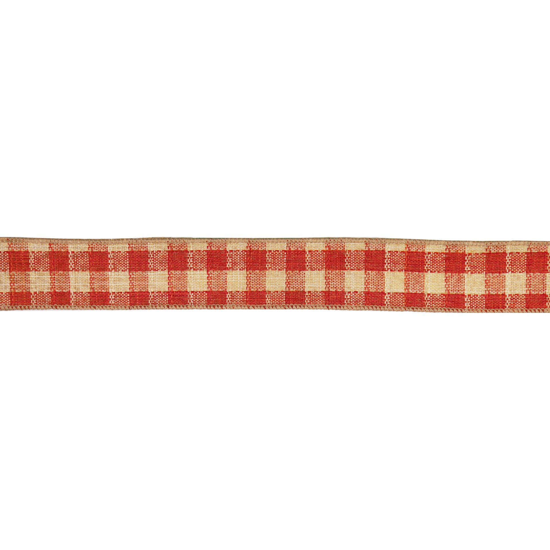 slide 3 of 3, 1.5" X 10yd. Orange Plaid Faux Linen Wired Ribbon By Celebrate It, 1.5 in x 10 yd