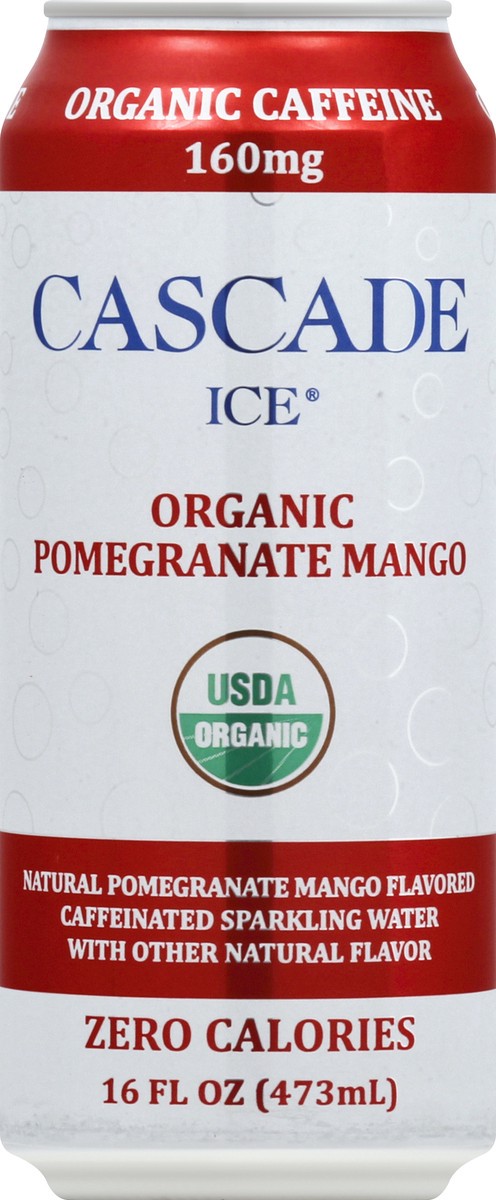 slide 1 of 9, Cascade Ice Organic Caffeinated Pomegranate Mango Sparkling Water - 16 oz, 16 oz