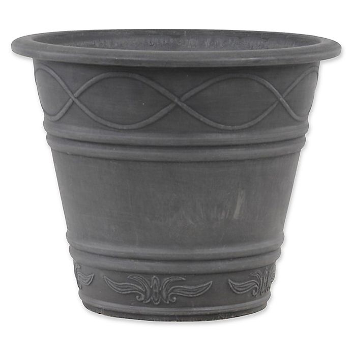 slide 1 of 1, Arcadia Garden Products Western Weave Planter Pot - Dark Charcoal, 1 ct