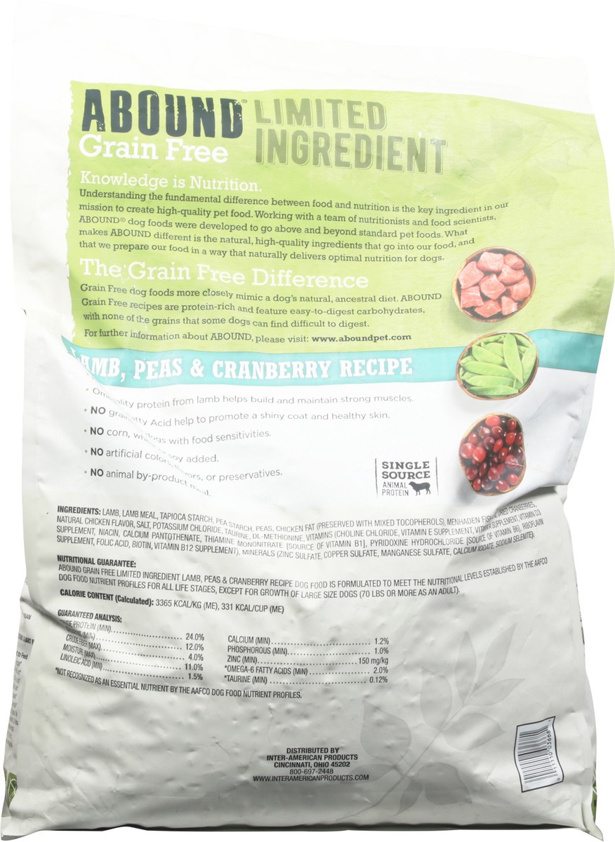slide 5 of 9, Abound Grain Free Limited Ingredients Lamb, Peas & Cranberry Recipe Dog Food 14 lb, 14 lb