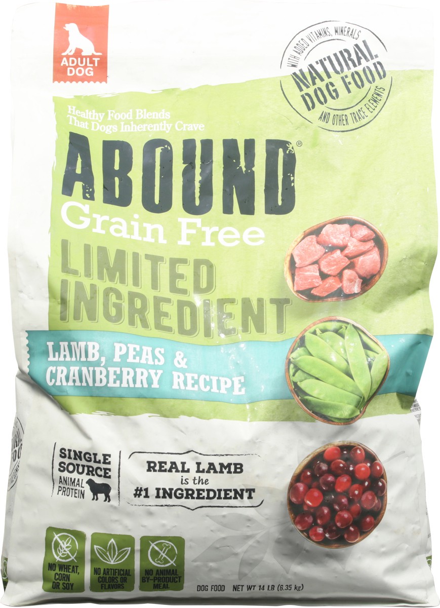 slide 6 of 9, Abound Grain Free Limited Ingredients Lamb, Peas & Cranberry Recipe Dog Food 14 lb, 14 lb