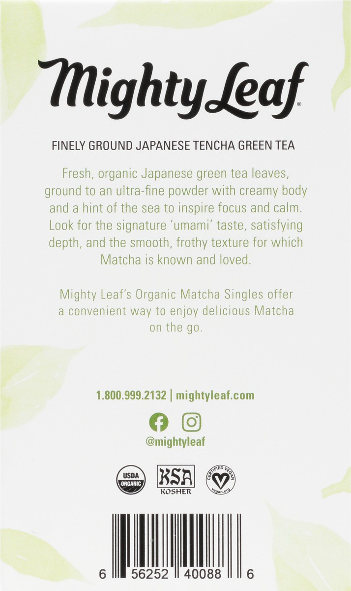 slide 3 of 13, Mighty Leaf Singles Organic Matcha Green Tea - 12 ct, 12 ct