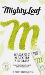 Mighty Leaf Singles Organic Matcha Green Tea - 12 ct