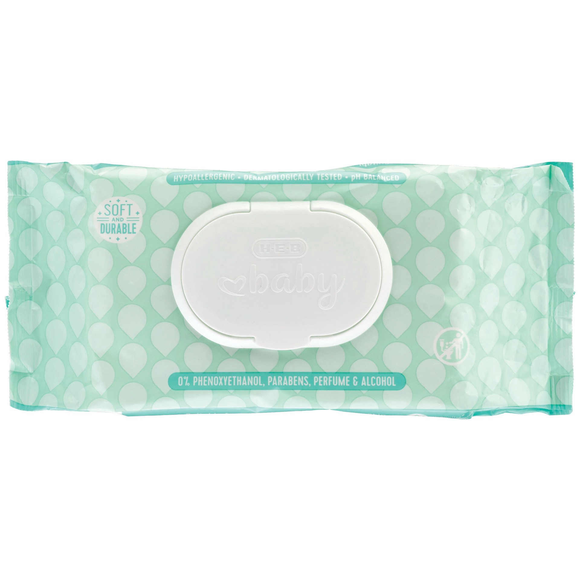 slide 1 of 1, H-E-B Baby Soft Sensitive Baby Wipes, 64 ct