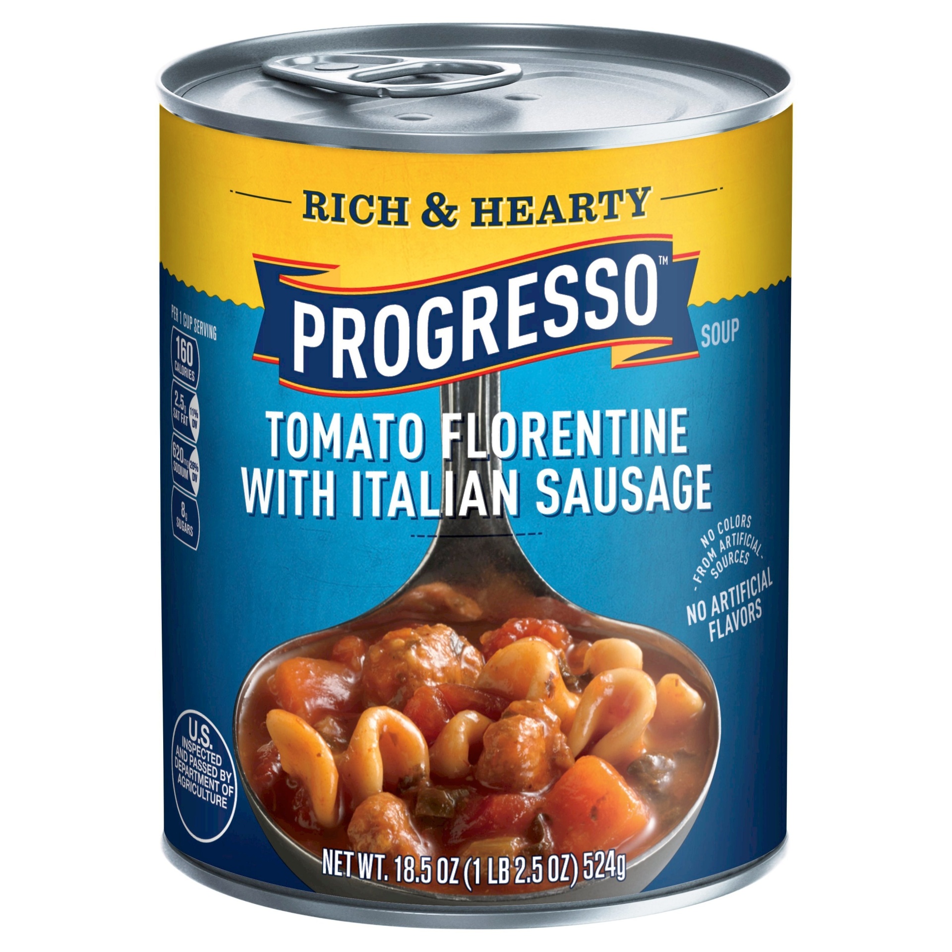 slide 1 of 1, Progresso Rich & Hearty Tomato Florentine With Italian Sausage Soup, 18.5 oz