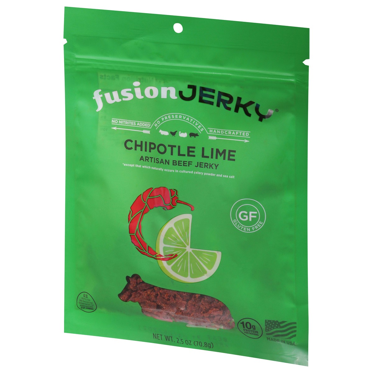 slide 2 of 4, Fusion Beef Jerky Chipotle Lime 2.5oz - 2.5 OZ, 2.5 oz