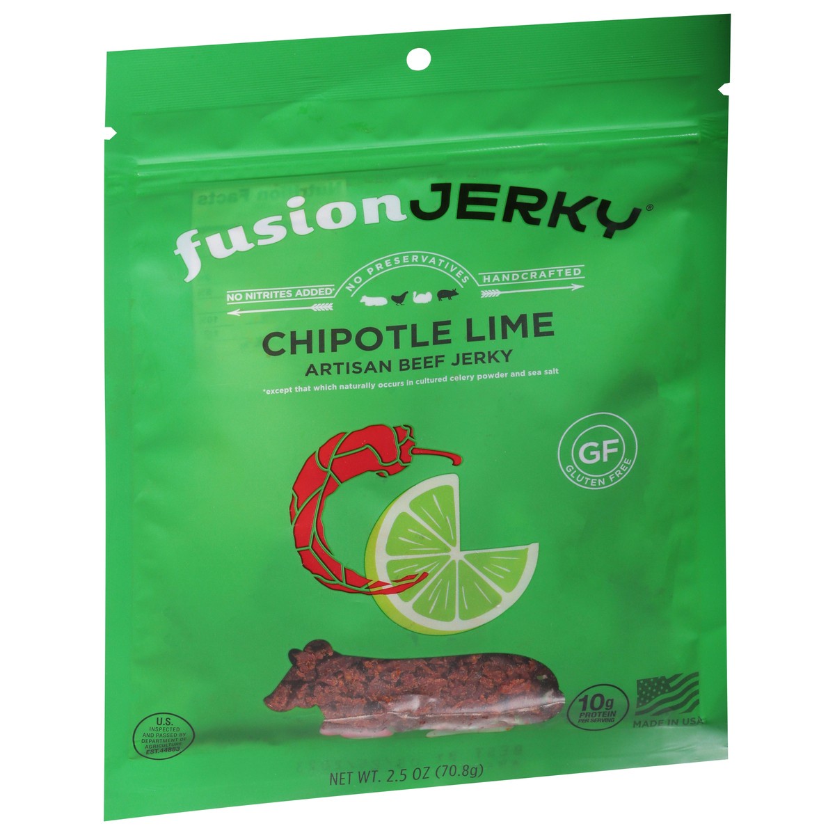 slide 4 of 4, Fusion Beef Jerky Chipotle Lime 2.5oz - 2.5 OZ, 2.5 oz